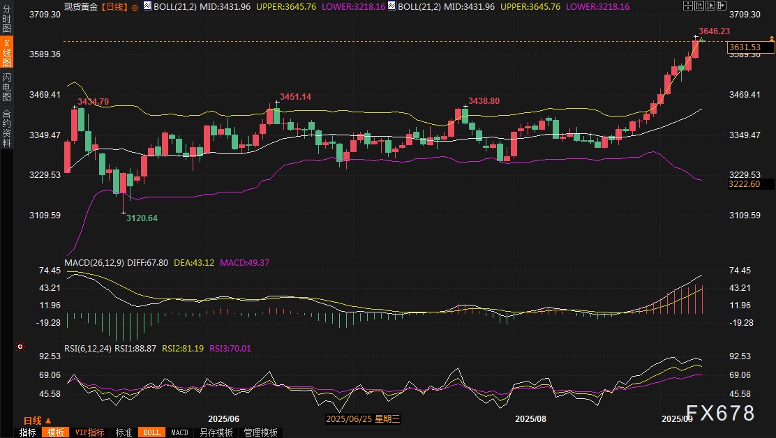 Spot gold daily chart
